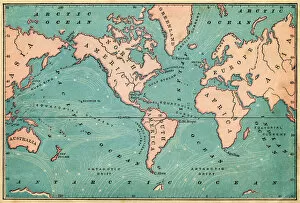 Images Dated 15th August 2011: Ocean Currents Map 1876