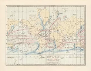 Images Dated 27th October 2018: Ocean currents and sea depths, lithograph, published in 1897