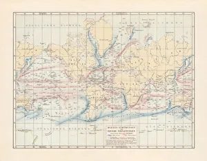 Images Dated 27th October 2018: Ocean currents and sea depths, lithograph, published in 1897
