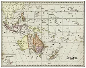 Images Dated 10th April 2018: Oceania map 1889