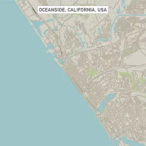 Oceanside Prints: Oceanside California US City Street Map