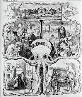 Air Pollution Prints: Octopus W/Scenes Of Sickness & Death