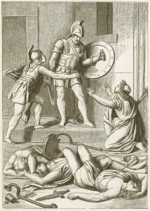 Images Dated 3rd November 2010: Odysseus kill the suitors, Greek mythology, published in 1883