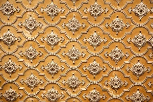 Detail of of a carved wall of a palace, Chowmahalla Palace, Hyderabad, Andhra Pradesh, India