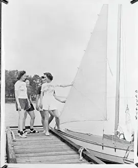 North Carolina Prints: Off Duty Military Women Standing on Dock