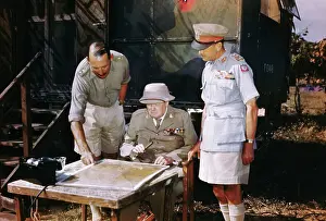 Officer Explaining a Map to Winston Churchill