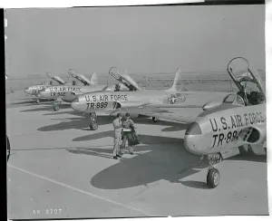 Palmdale Prints: Officers Inspecting Military Aircraft