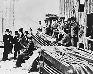 Brooklyn Prints: Officers Observing Bridge Construction