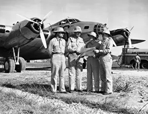 Officers Standing in Front of B-15 Bomber