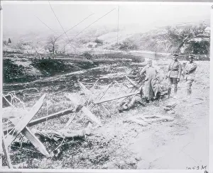 Officers Viewing Body of Russian Trapped in Barbed Wire