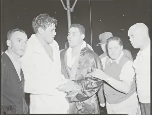 Officials with Joe Louis and Buddy Baer After Boxing Match