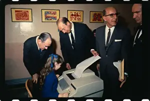 Officials Observing Demonstration of Instruction Terminal