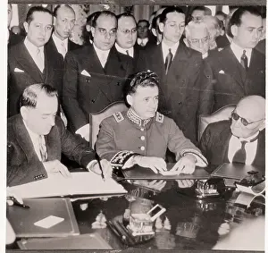 Official Prints: Officials Sign Chaco War Treaty