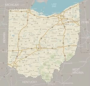 Images Dated 2nd October 2018: Ohio Map