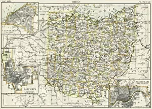 Images Dated 30th September 2017: Ohio map 1884