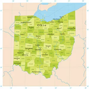 Images Dated 16th May 2018: Ohio Vector Map