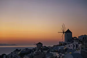 Oia village after sunset, Santorini, Greece