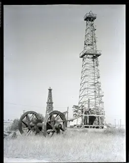 Oil Derricks In Field