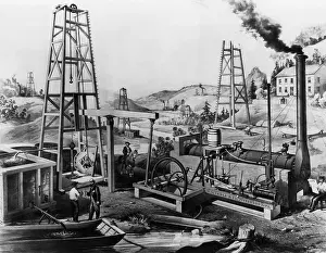 Oil Drilling Operation Illustration