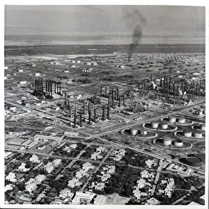 Oil Refinery And Tanks--Aerial View