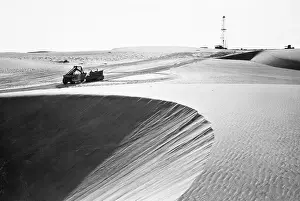 Landforms Prints: Oil Well on Sand Dune in Saudi Arabian Desert