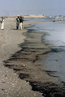 Huty35331 Prints: Oil Spill On Texas Beach