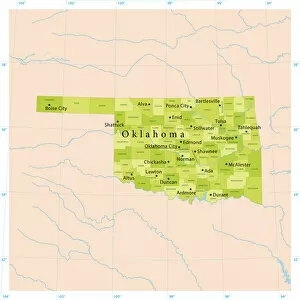 Images Dated 16th May 2018: Oklahoma Vector Map