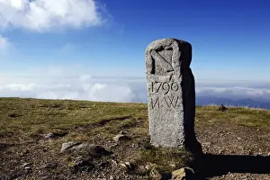 Stony Prints: Old boundary stone on the summit of Mt