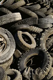 Tire Prints: Old car tyres, material for recycling