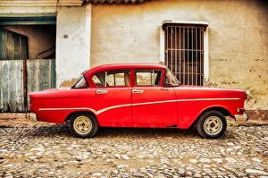 Images Dated 28th June 2012: Old classic red car in Cuba