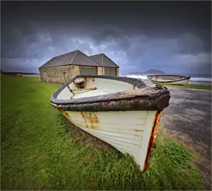 South Pacific Prints: Old and derelict Lighter boats