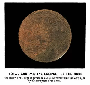 Spectacular Blood Moon Art Gallery: Old engraved illustration of Astronomy, Total eclipse of the Moon