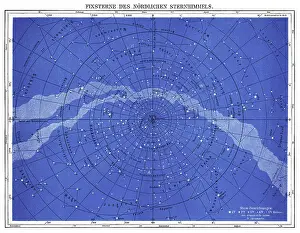 Prints of Copyright has expired on this artwork. From my own archives, digitally restored Unveiling the Universe: A Stunning Collection of Astronomy Images: Old engraved illustration of Astronomy - Fixed Stars of Northern Sky, Stars Night Sky