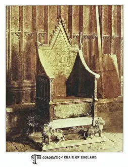 Editor's Picks: Old engraved illustration of The Coronation Chair, Westminster Abbey, England, United Kingdom