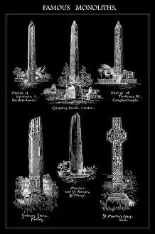 Old engraved illustration of Famous Monoliths