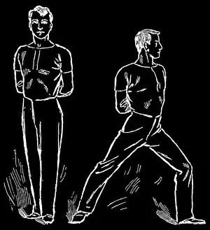 Prints of Antique Illustration, Copyright has expired on this artwork. From my own archives, digitally restored Hygienic Gymnastics Illustration Prints: Old engraved illustration of Hygienic Gymnastics