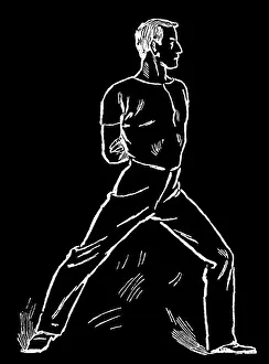 Old engraved illustration of Hygienic Gymnastics, healthy lifestyle - leg, body and arm exercises