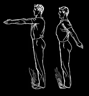 Prints of Antique Illustration, Copyright has expired on this artwork. From my own archives, digitally restored Hygienic Gymnastics Illustration Prints: Old engraved illustration of Hygienic Gymnastics