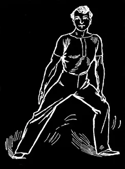 Prints of Antique Illustration, Copyright has expired on this artwork. From my own archives, digitally restored Hygienic Gymnastics Illustration Prints: Old engraved illustration of Hygienic Gymnastics