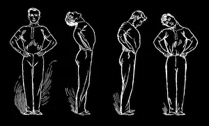 Prints of Antique Illustration, Copyright has expired on this artwork. From my own archives, digitally restored Hygienic Gymnastics Illustration Prints: Old engraved illustration of Hygienic Gymnastics