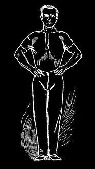 Prints of Antique Illustration, Copyright has expired on this artwork. From my own archives, digitally restored Hygienic Gymnastics Illustration Prints: Old engraved illustration of Hygienic Gymnastics