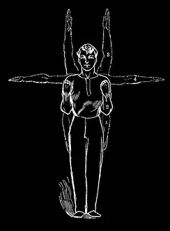 Prints of Antique Illustration, Copyright has expired on this artwork. From my own archives, digitally restored Hygienic Gymnastics Illustration Prints: Old engraved illustration of Hygienic Gymnastics