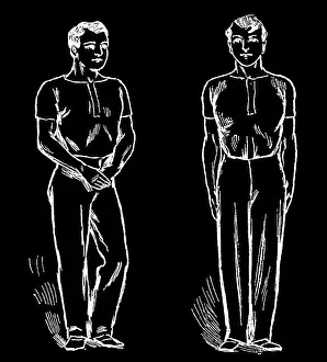 Prints of Antique Illustration, Copyright has expired on this artwork. From my own archives, digitally restored Hygienic Gymnastics Illustration Prints: Old engraved illustration of Hygienic Gymnastics
