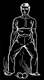 Prints of Antique Illustration, Copyright has expired on this artwork. From my own archives, digitally restored Hygienic Gymnastics Illustration Prints: Old engraved illustration of Hygienic Gymnastics, healthy lifestyle - dumbbell exercises
