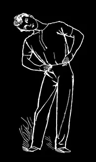 Old engraved illustration of Hygienic Gymnastics, healthy lifestyle - leg, body and arm exercises
