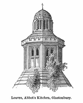 Prints of Copyright has expired on this artwork. From my own archives, digitally restored Digital Vision Vector Prints: Old engraved illustration of Louvre, Abbot's Kitchen, Glastonbury