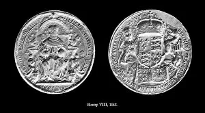 Henry VIII (1491-1547) Gallery: Old engraved illustration of seal of Henry VIII, 1543