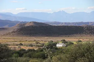 An old farmhouse in a typical Little Karoo landscape near Barrydale in the Western