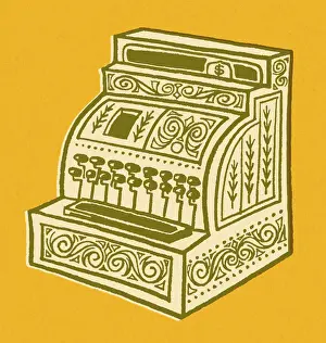 Commercial Activity Prints: Old Fashioned Cash Register
