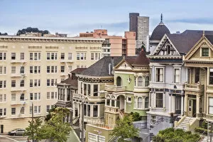 Images Dated 8th May 2014: Old houses in Alamo Square, known as the Painted Ladies, San Francisco, California, United States